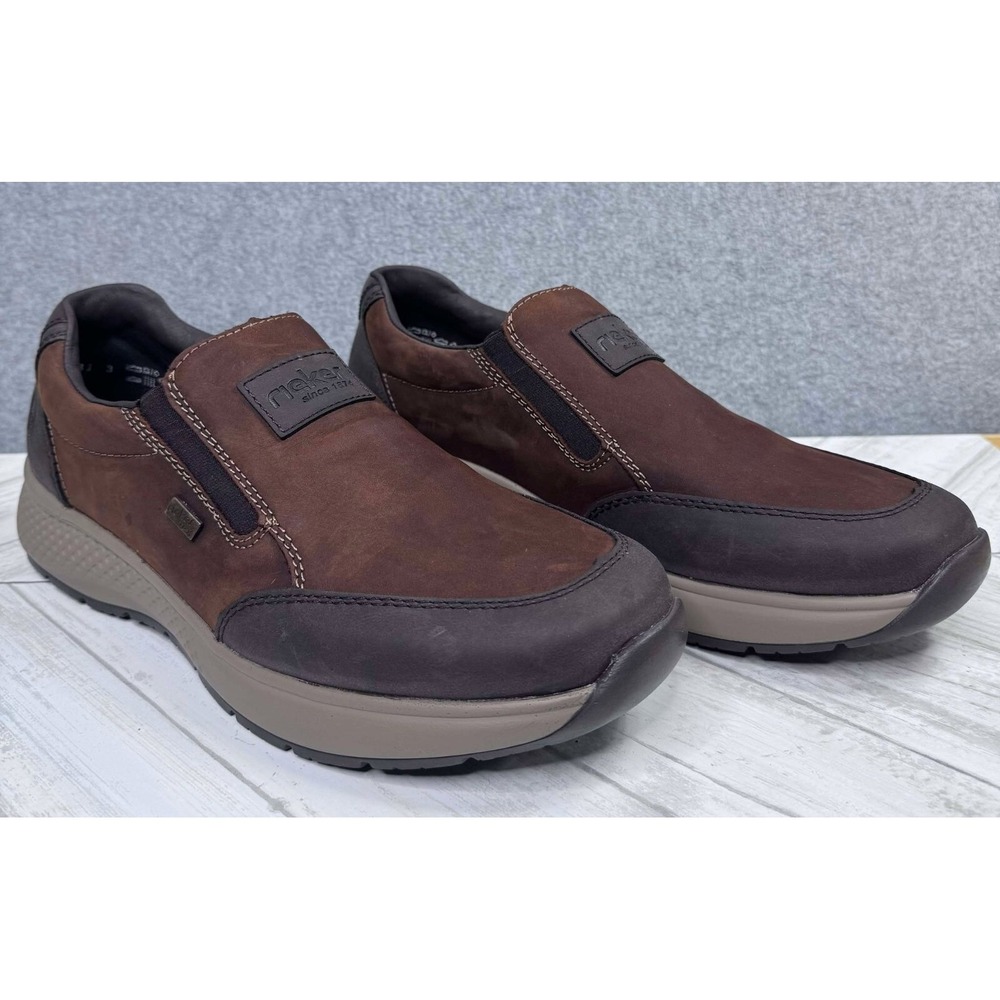 Rieker Deploy Men's Slip-On Shoes Sneakers‎ Tex Leather Brown Size 44/US 10.5